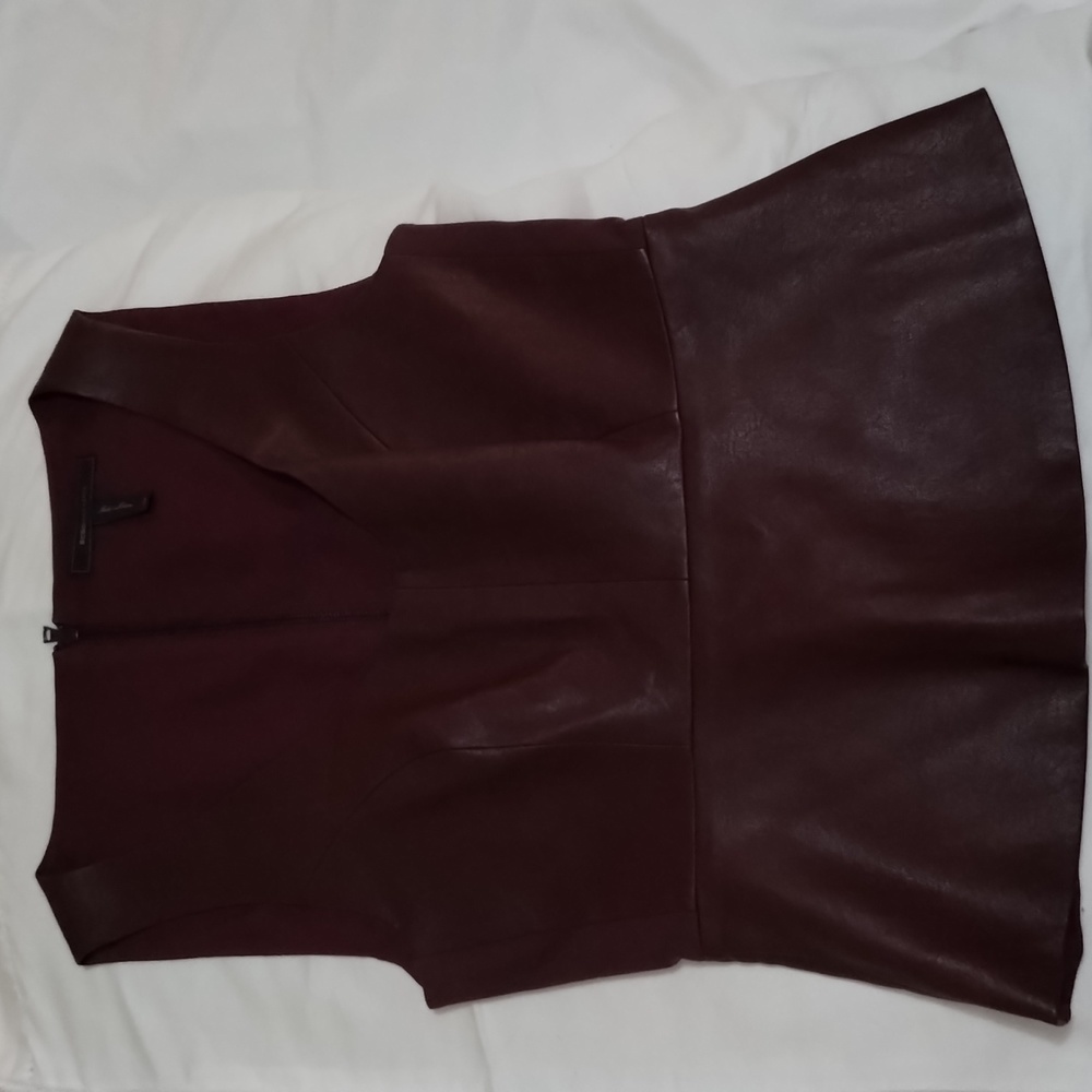 Bcbgmaxazria Claudiana leatherette vest in burgundy